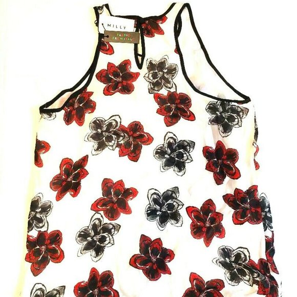 Milly Women Marie Tank Top In Poppy Size 4 NWT!! - Picture 3 of 9